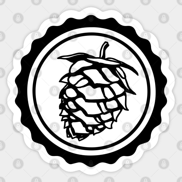 Beer Bottle Cap Hops Drinking Sticker by ebayson74@gmail.com